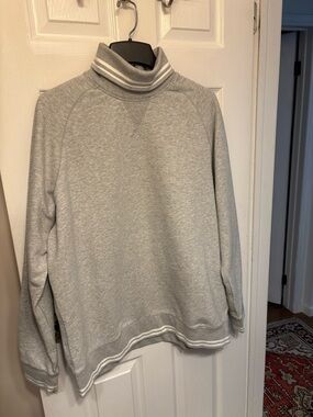 Lands' End Light Gray Men's Turtleneck Sweatshirt